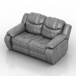 Nahkaverhoiltu sohva Kaksi istuinta 3d-malli