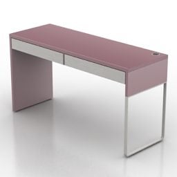 Modern Style Work Table With Steel Leg 3d model