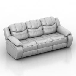 Ledergepolstertes Sofa mit drei Sitzen 3D-Modell