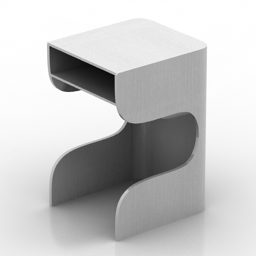 Studeertafel Wit Geschilderd 3D-model