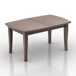 Holztisch mit gebogener Kante, 3D-Modell