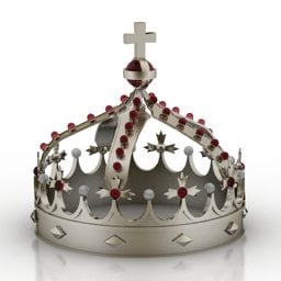 Modello 3d della corona del re medievale