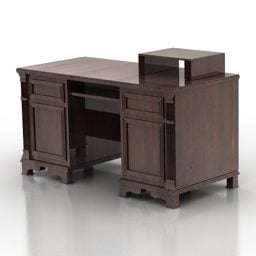 古董胡桃木办公桌3d模型