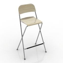 Дерев'яний барний стілець в стилі кантрі 3d модель