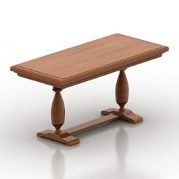Antique Wood Table Dining Furniture 3d model