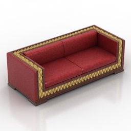 Loveseat-Sofa, zwei Sitze mit Kissen, 3D-Modell