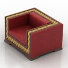 Classic Armchair Red Textile
