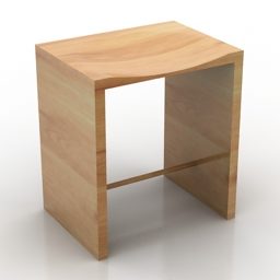 3д модель деревянного стула в стиле коробки