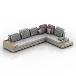Sudut Sofa Ruang Tamu Dengan Model 3d Kusyen