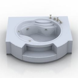3д модель ванной комнаты с акриловым круглым абажуром