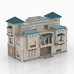 3д модель дома Оманская вилла с архитектурой