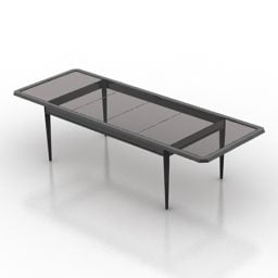 Tavolo in vetro di forma rettangolare modello 3d