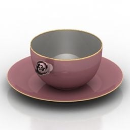 Ceramic Cup Tableware Combination 3d model
