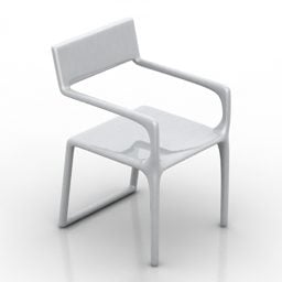 Modernism Plastic Chair Curved Shape 3d model