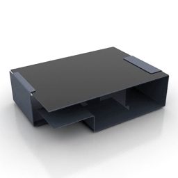 3д модель черного журнального столика квадратной формы
