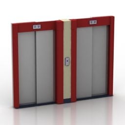 Modello 3d dell'ascensore per porte