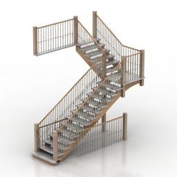 Modelo 3D de escada externa