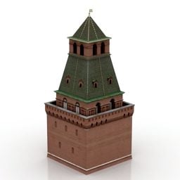 3д модель Кремлевской башни Безымянная