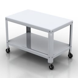 Vanity Table With Wooden And Aluminum Frame 3d model