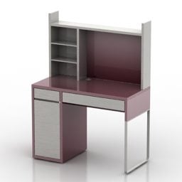 Working Table With Bookshelf 3d model