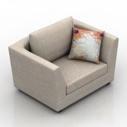 Single Armchair With Two Cushion 3d model
