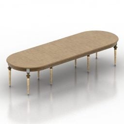 Tavolo ovale con gamba in ottone antico modello 3d