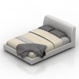 Upholstery Bed With Blanket 3d model