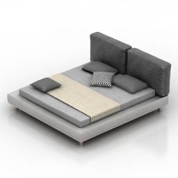 Upholstered Platform Bed 3d model