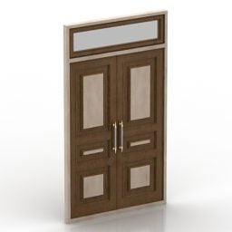 Puerta antigua marco de madera modelo 3d
