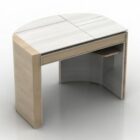 Dřevěný půlkulatý stůl