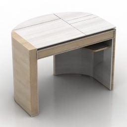 طاولة نصف مستديرة خشبية نموذج ثلاثي الأبعاد