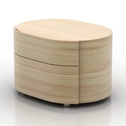 Ash Wood Round Locker 3d model