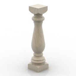 Balustre de main courante en pierre modèle 3D