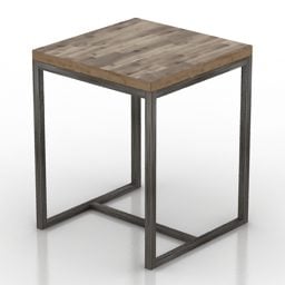 3D model čtvercového ocelového rámu stolu