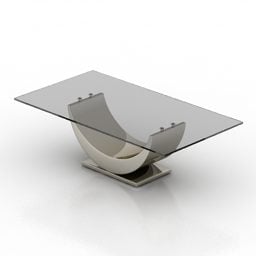 3D model obdélníkového skleněného stolu