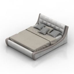 Iron Frame Bed With Mattress 3d model