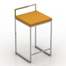 Folding Chair Wood Bamboo Frame 3d model