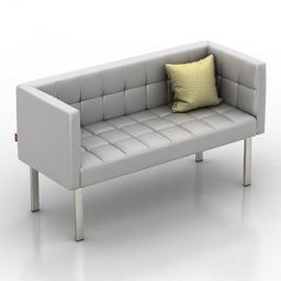 Waiting Sofa Beige Upholstery 3d model