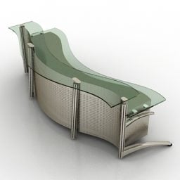 Curved Reception Rack Furniture 3d model
