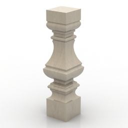Modello 3d della balaustra in pietra