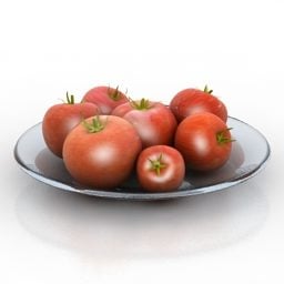 Mô hình 3d đĩa trái cây cà chua