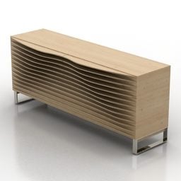 Patrón de modernismo de casillero de madera modelo 3d