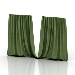 Green Fabric Curtain Furniture 3d model