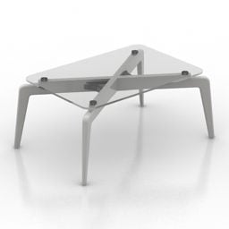 Glass Coffee Table Modern Leg 3d model