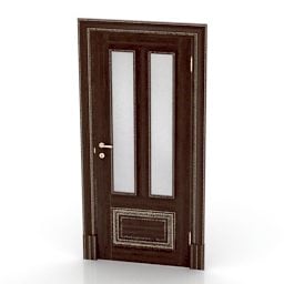 Modelo 3d de puerta antigua de madera de nogal