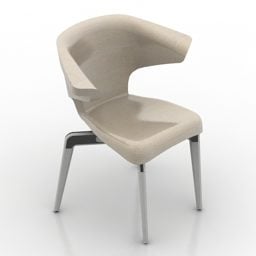 Red Bar Chair Chrome Leg 3d model