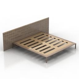 सरल प्लेटफार्म लकड़ी का बिस्तर 3डी मॉडल