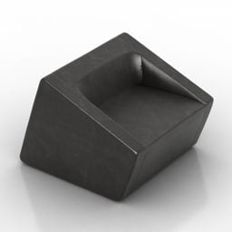 Black Solid Armchair 3d model