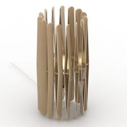 Lampada con paralume in legno reticolo modello 3d