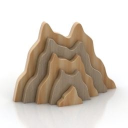 Modelo 3d de decoração de painel de montanha
